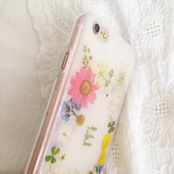 milkybase  イニシャル フレーム 押し花iPhoneケース 4枚目の画像