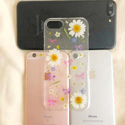 スターチスリボンと小花の押し花ケース/iPhoneケース 5枚目の画像