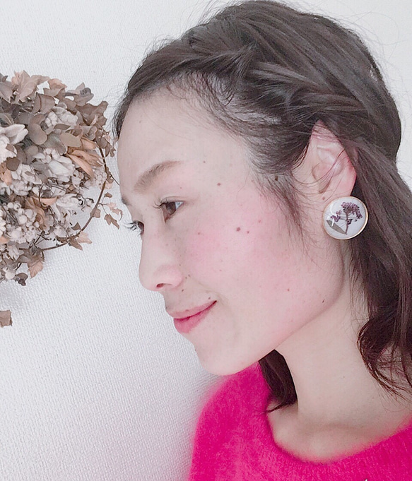 mimosa  circle  earring  or  pierce 5枚目の画像