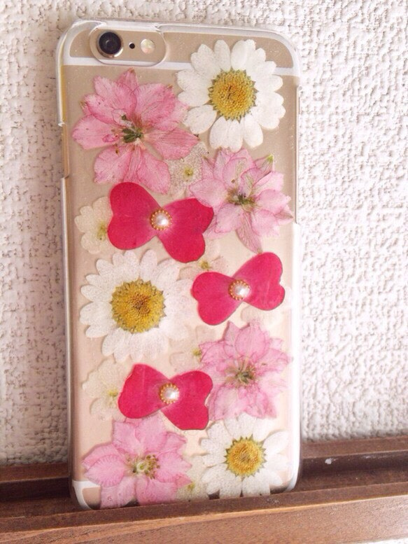 ⑥押し花ローズリボンのiPhone6ケース 5枚目の画像