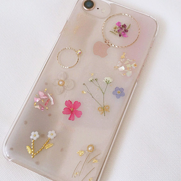 塗りかけ♡designの押し花iPhoneケース 2枚目の画像