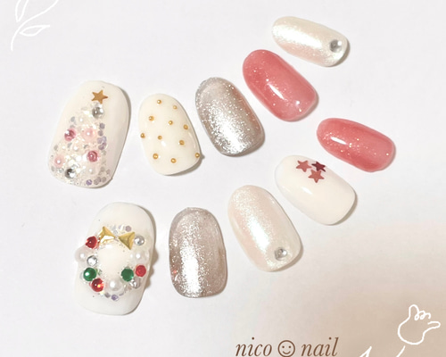 クリスマスネイル ネイルチップ（つけ爪） にこ☺︎ 通販 13037592