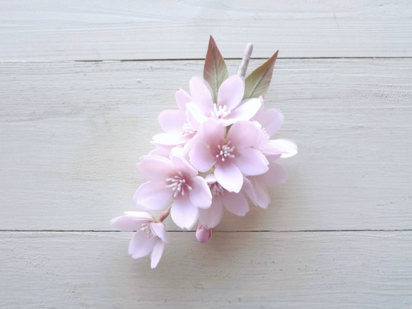 【受注作製】布の花　桜のコサージュ  2021 1枚目の画像