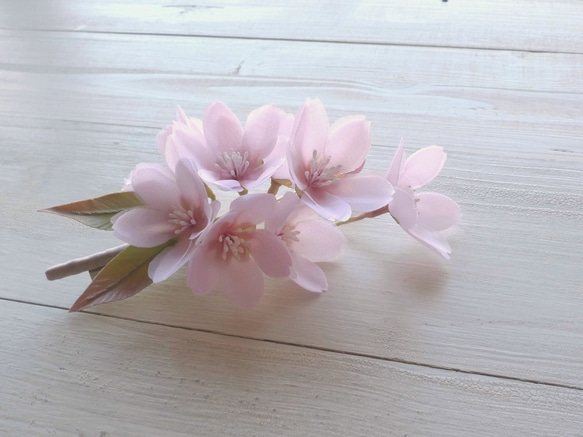 【受注作製】布の花　桜のコサージュ  2021 3枚目の画像