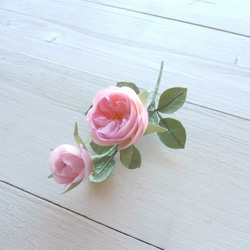 布の花　ピンクのミニチュアローズ 3枚目の画像