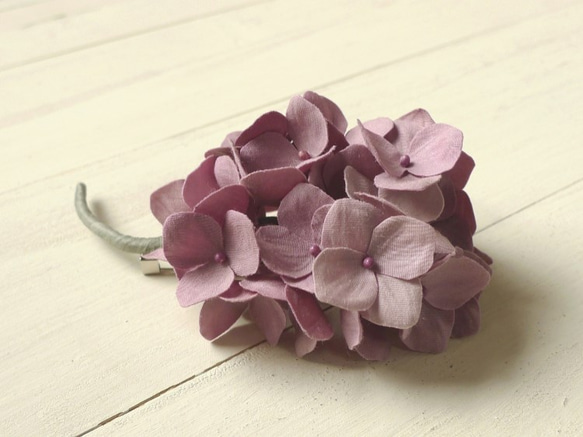 布の花　秋色紫陽花　グレイッシュなピンク 3枚目の画像