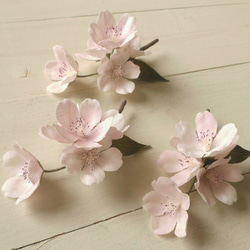 リネンの花　桜のひと枝ブローチ　2016 3枚目の画像