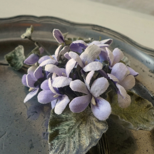 布の花・飾る花 うす紫のスミレ アートフラワー はなり 通販
