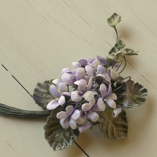 布の花・飾る花 うす紫のスミレ アートフラワー はなり 通販