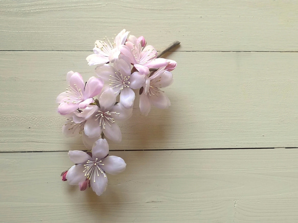 布の花　桜　ソメイヨシノのコサージュ 1枚目の画像