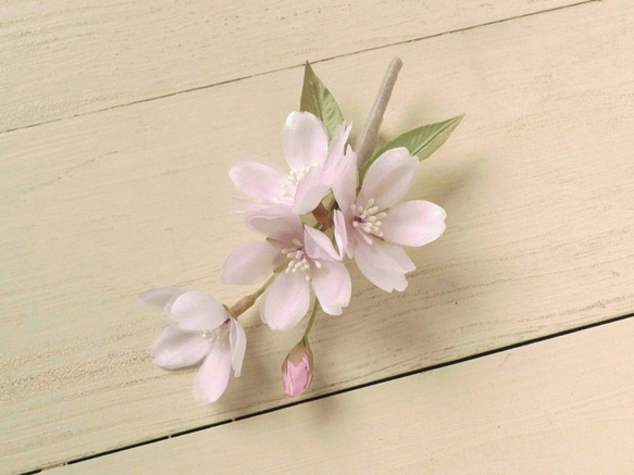 布の花　桜のひと枝コサージュ　2018 3枚目の画像