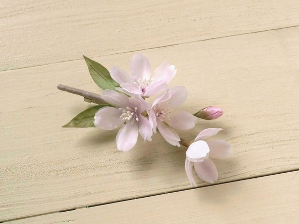 布の花　桜のひと枝コサージュ　2018 4枚目の画像