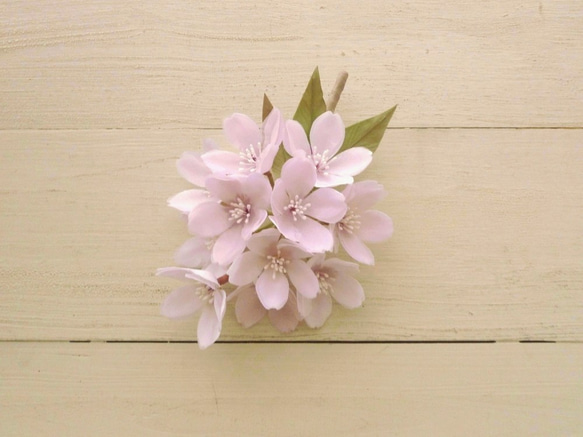 【受注作製】布の花　丸い桜のコサージュ  2019 4枚目の画像