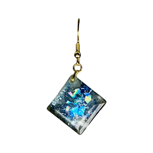 レジン カボション スクエア ハンドメイド ピアス イヤリング変更可