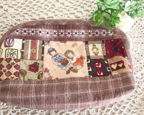 カントリー mimi&pinkle ミミ&ピンクル パッチワークバニティポーチ