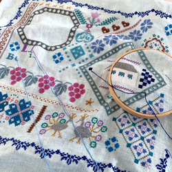 KIT018. クロスステッチ（リネンver） キット キット アズママイコ 
