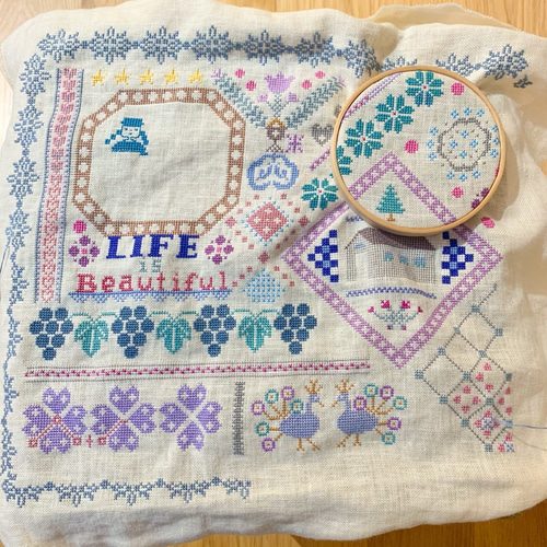 KIT018. クロスステッチ（リネンver） キット キット アズママイコ 