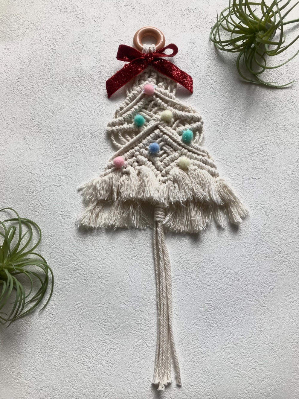マクラメ編み クリスマスツリー 【送料無料】 タペストリー・壁掛け