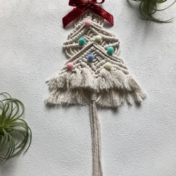 マクラメ編み　クリスマスツリー　【送料無料】 1枚目の画像