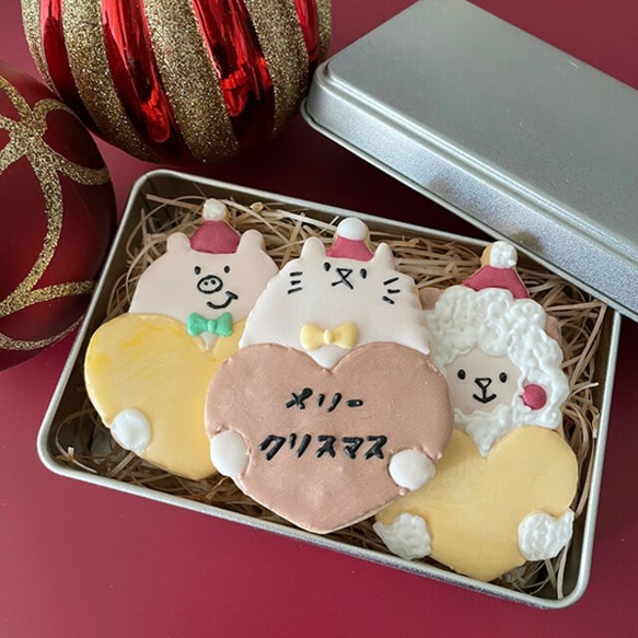【クリスマス】あにまるサンタシリーズ【ねこさん】クッキー型（スタンプ付き） 10枚目の画像