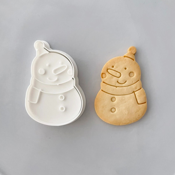 【クリスマス】スノーマン　クッキー型（スタンプ付き） 1枚目の画像