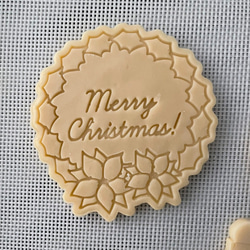 【クリスマス】リース中（8㎝）（ヒイラギ）　クッキー型（スタンプ付き） 2枚目の画像