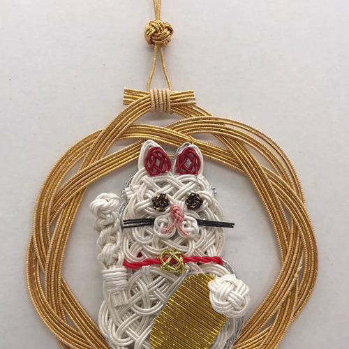 招き猫/水引de招き猫/福を呼ぶ/商売繁盛/家内安全/縁起物 タペストリー