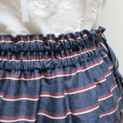 ストライプ　ギャザースカート 2枚目の画像