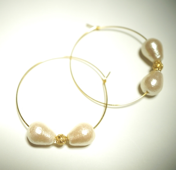 k14gdf *cottonpearl ribbon pierce* 1枚目の画像