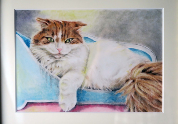 猫のパステル画（サイン入り） 猫のパステル画（サイン入り）