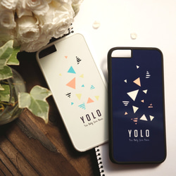 YOLO人生一度きり！散りばめ三角 各機種ケース対応<スマホケース/iphoneケース/アイフォンケース/iPad> 1枚目の画像