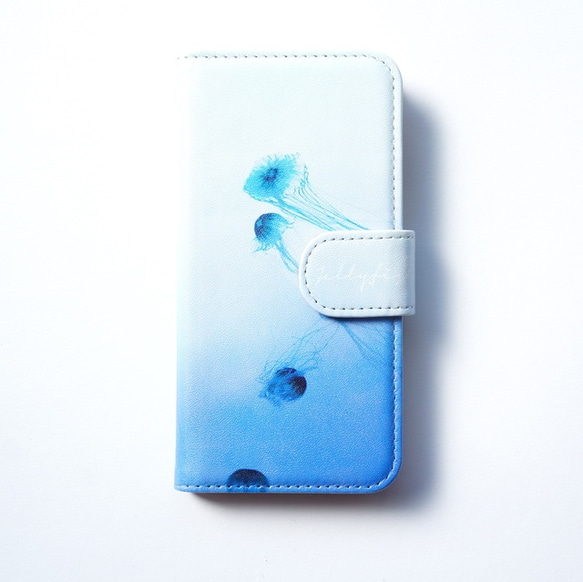 [手帳式]水母 水母 簡單的設計對應的每個模型的情況下手機殼案件 第2張的照片