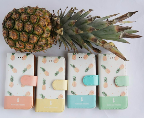 【手帳型】Pineapple flavor-パイナップルフレーバー- シンプルデザイン 各機種ケース対応<スマホケース> 5枚目の画像