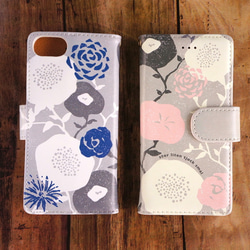 筆記本類型|斯堪的納維亞粉紅色的牽牛花玫瑰罌粟插圖所有型號的花藝設計&lt;智能手機殼/ iPhone殼&gt; 第3張的照片