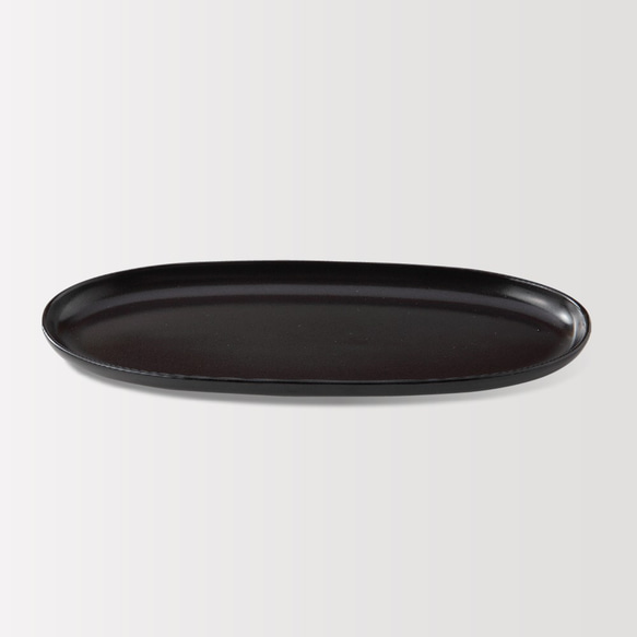 黒マットオーバルスリム皿 1枚目の画像