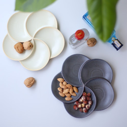 粉引マットグレー5つ仕切りプレート 2枚目の画像