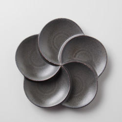 粉引マットグレー5つ仕切りプレート 5枚目の画像