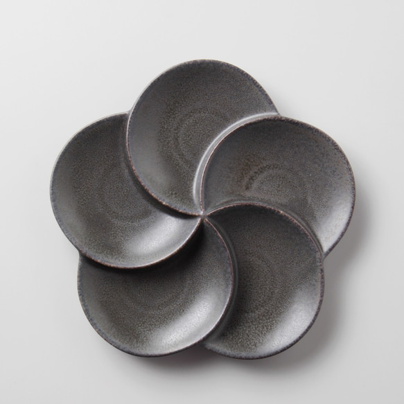 粉引マットグレー5つ仕切りプレート 5枚目の画像