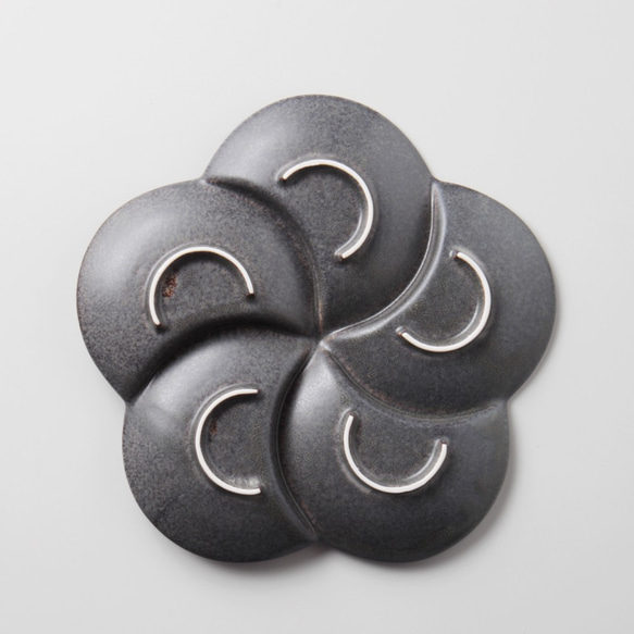 粉引マットグレー5つ仕切りプレート 6枚目の画像