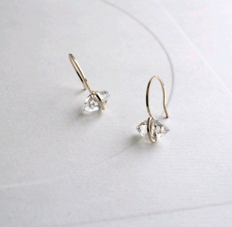 受注製作『Lumière H』 Herkimer diamond & 14kgf☆Creema限定送料無料