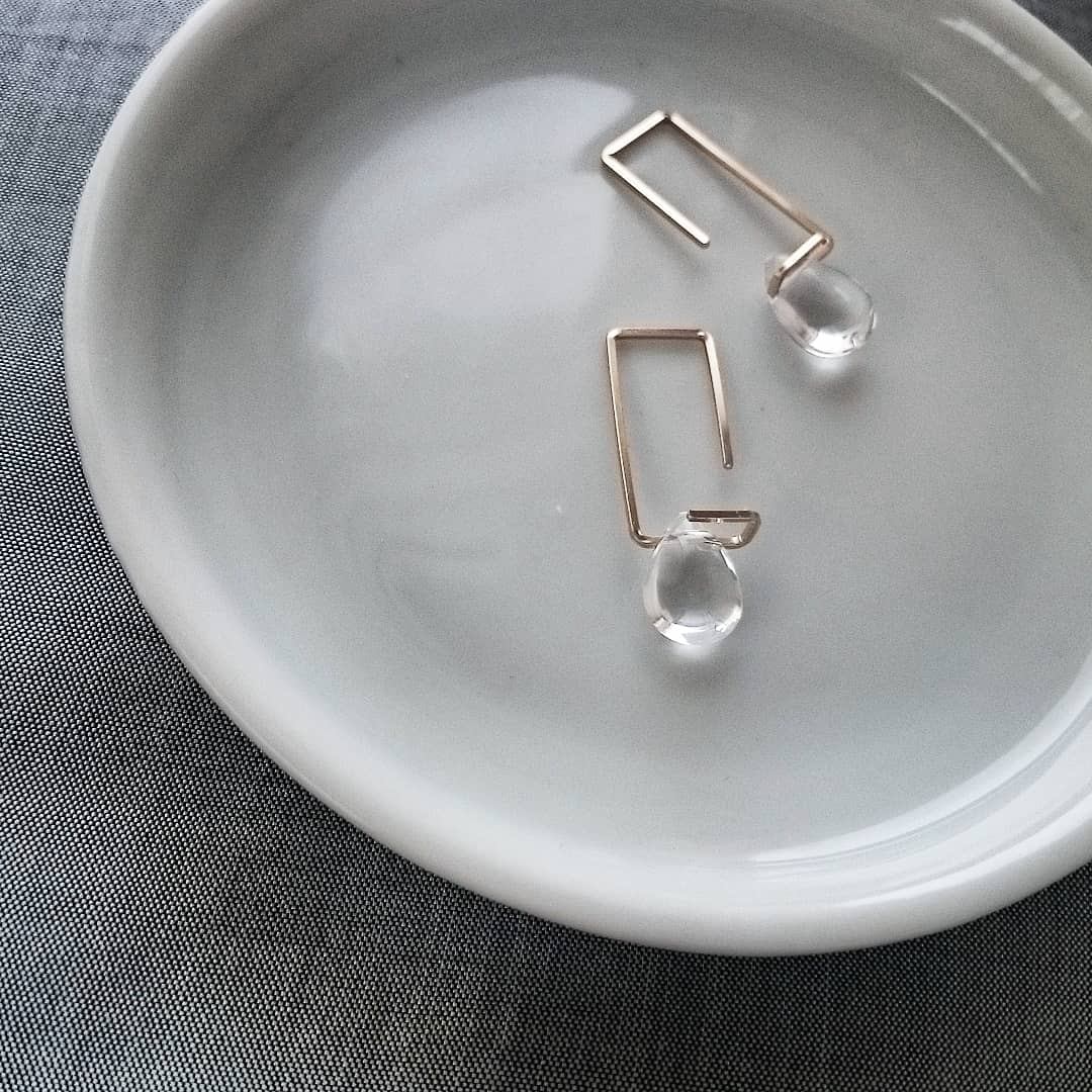 受注製作『ブランコ』ピアス〜クリアドロップ14kgf creema限定送料無料 6,864円