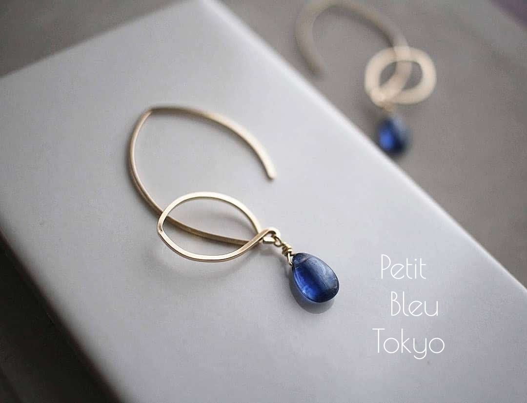 『les feuilles』ピアス〜14kgf・Kyanite creema限定送料無料