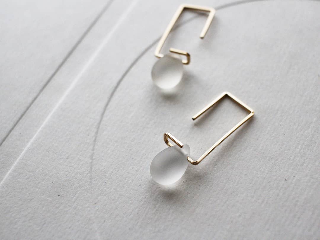 受注製作☆『ブランコ』ピアス～フロストドロップ☆creema限定送料無料