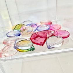 【20pcs】ガラス花びらチャーム　カラーMIX 10枚目の画像