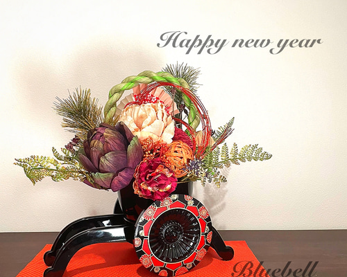 お正月飾り豪華ウォールフラワー84(正絹帯使用) お正月飾り豪華