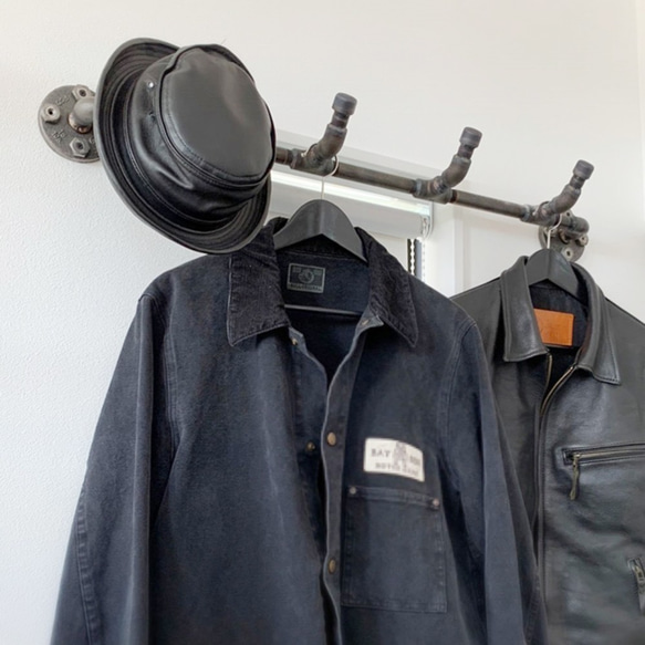 インダストリアルパイプハンガー(壁掛け型)　｜アイアン｜インダストリアル｜男前 