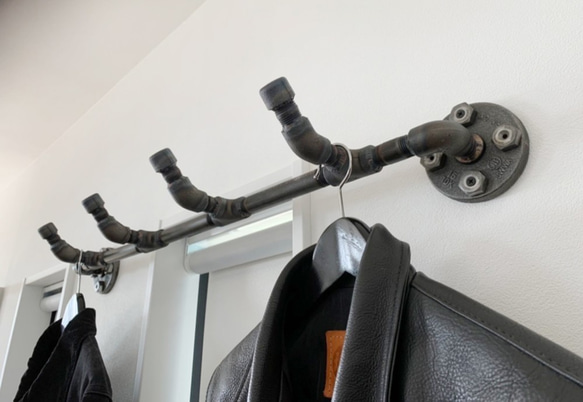 インダストリアルパイプハンガー(壁掛け型)　｜アイアン｜インダストリアル｜男前 