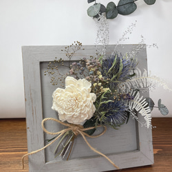 blue gray frame swag bouquet 2枚目の画像
