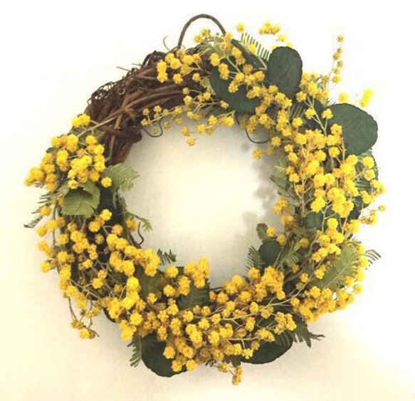 mimosa mini wreath(10cm) 1枚目の画像