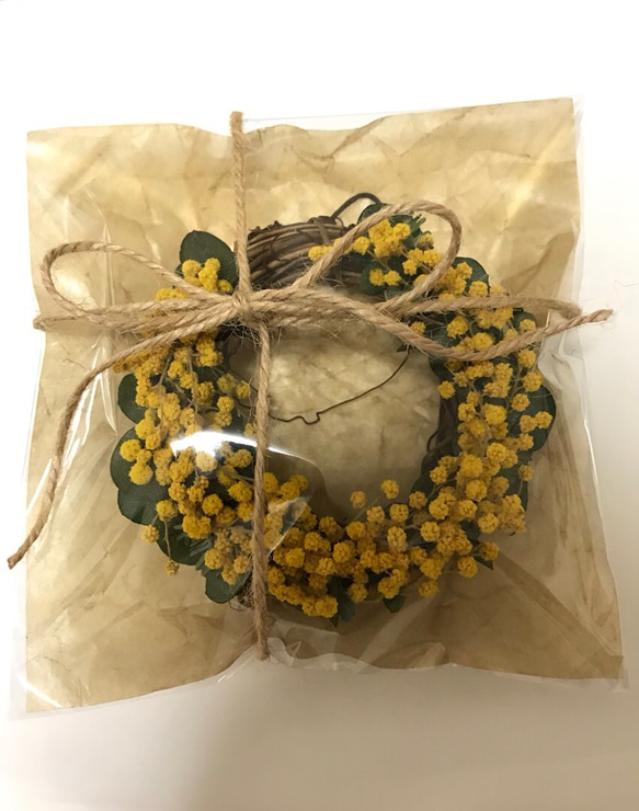 mimosa mini wreath(10cm) 2枚目の画像